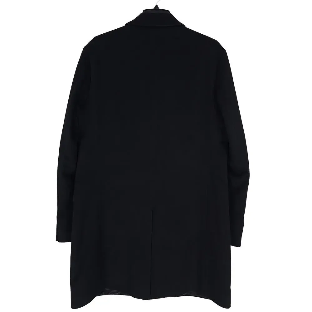 Hugo Boss Mens Migor Slim Fit Overcoat 42R Black Solid Cashmere NWT